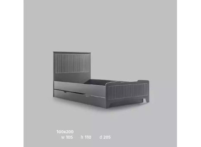 Design de meubles modernes Lits pour enfants Lit noir 100x200cm